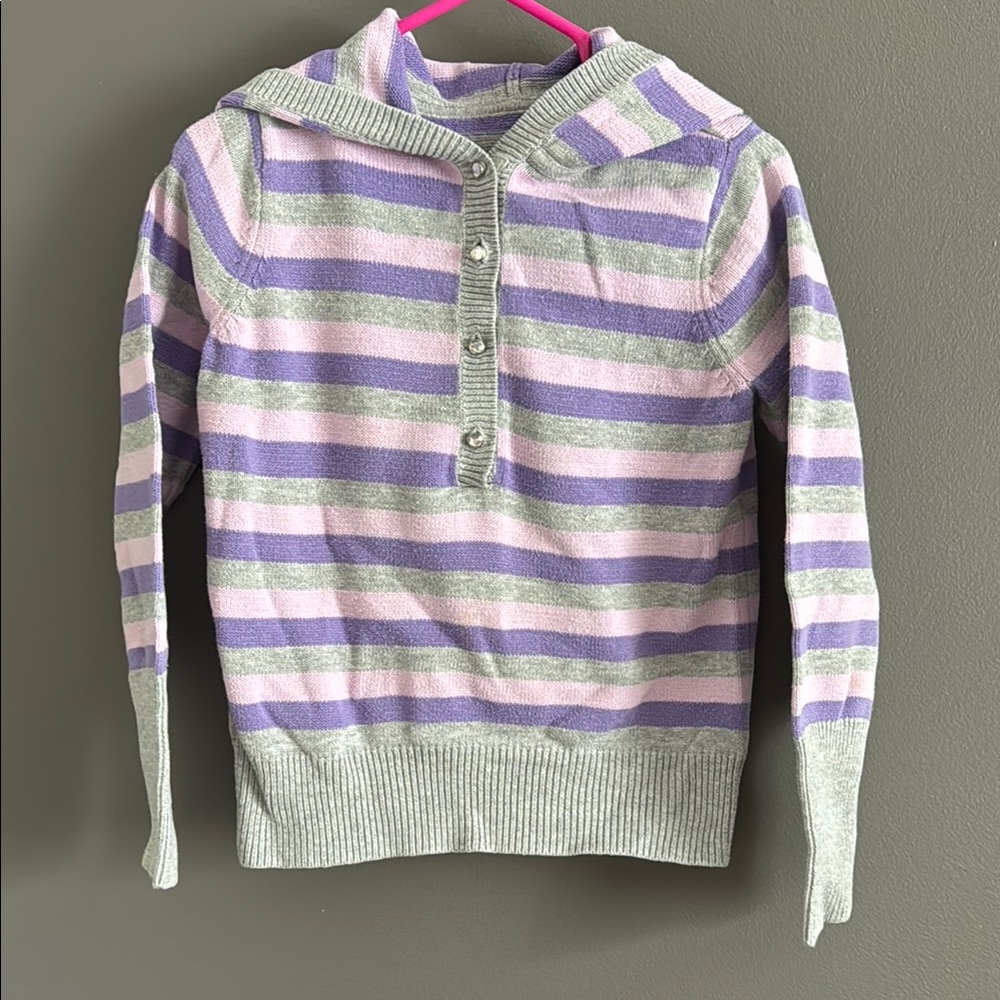 GAP Kids Striped Sweater - Purple, Pink, Gray